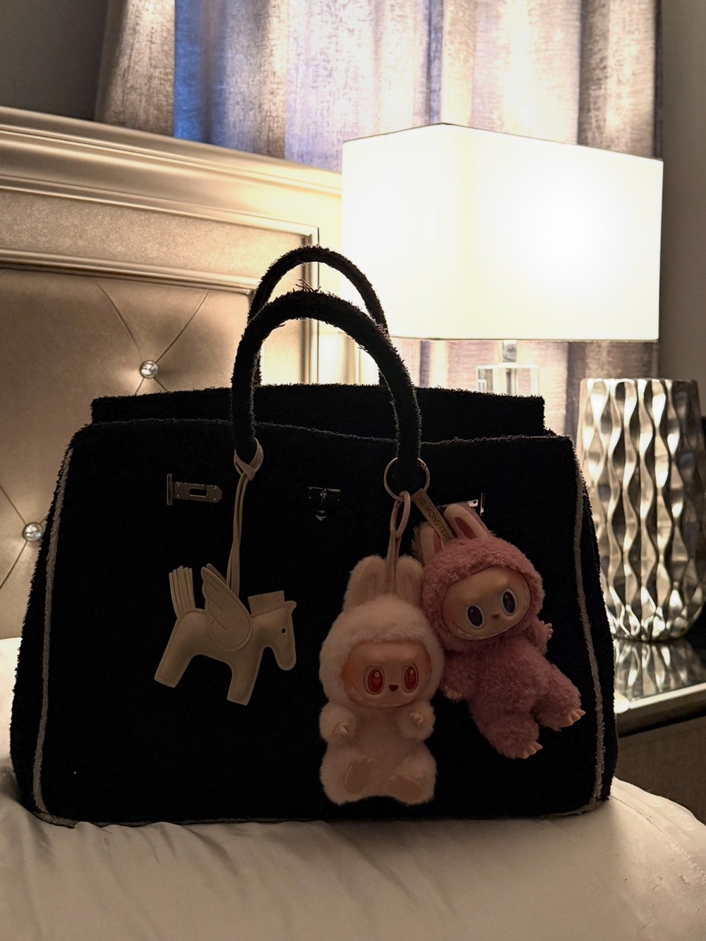 Birkin inspired Black Tote Bag